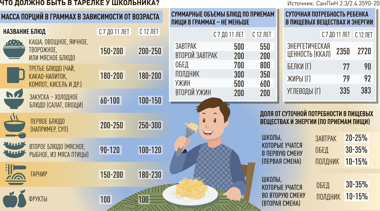 Инфографика по питанию школьников